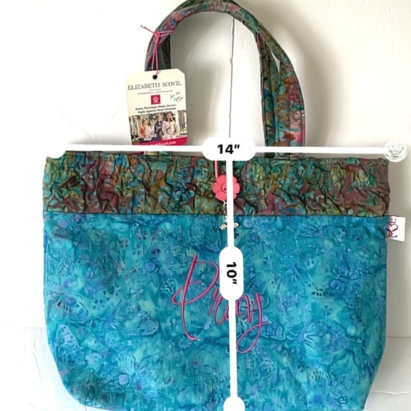 Elizabeth Scovil Handbag Women Multicolor Quilted Tote Lined Purse Shoulder Bag - Picture 5 of 9